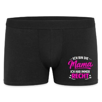 Ich bin die Mama – immer Recht - Männer Boxer Shorts - Schwarz - Vorne