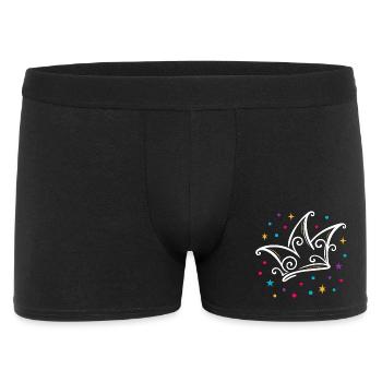 Karneval Narrenkappe modern mit Sternen & Konfetti - Männer Boxer Shorts - Schwarz - Vorne
