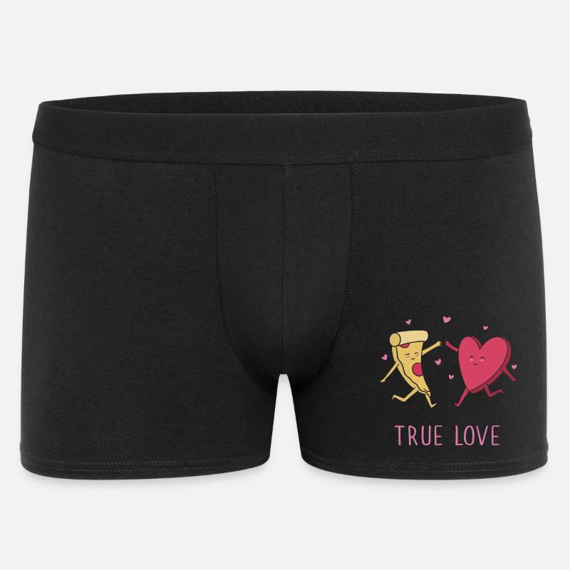 Wahre Pizza-Liebe - Männer Boxer Shorts - Schwarz