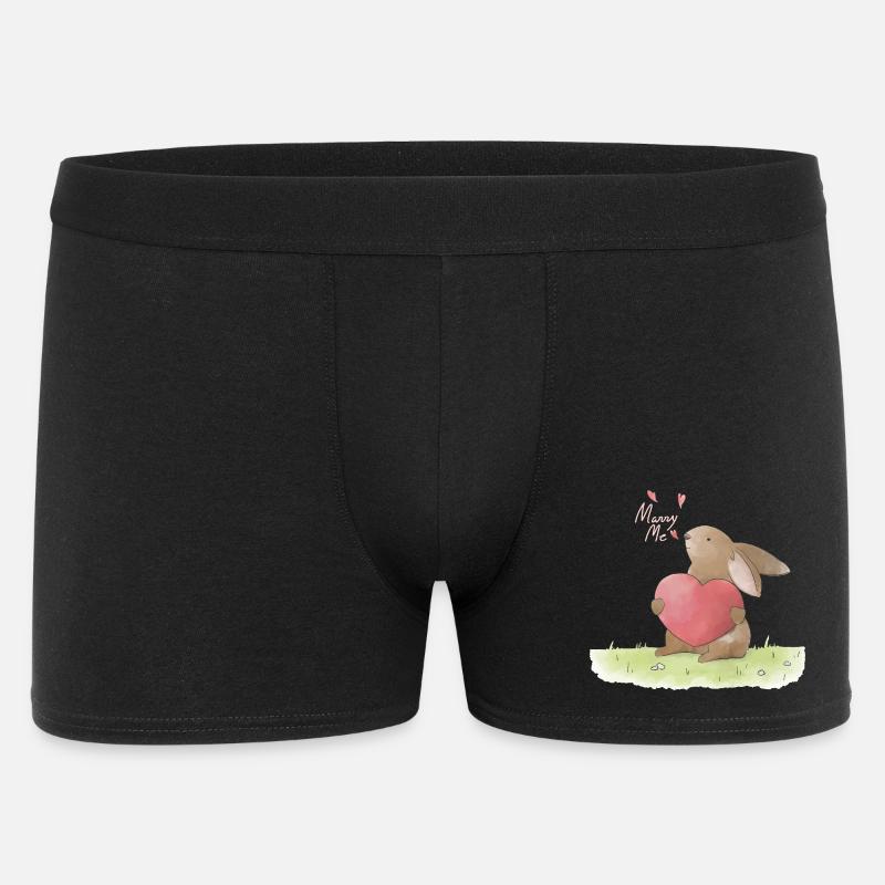 Heiratsantrag Illustration Marry Me Proposal - Männer Boxer Shorts - Schwarz