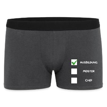 AZUBI (Meister) Checkliste - Männer Boxer Shorts - Anthrazit - Vorne