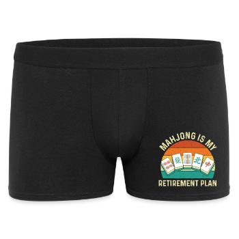 Le Mahjong, c’est mon plan de retraite. Drôle. - Boxer Homme - noir - Devant