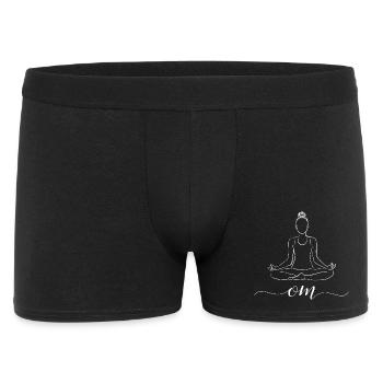 Om Meditationssilhouette - Männer Boxer Shorts - Schwarz - Vorne
