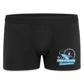 Funny Fishing Saying - Hooked on Fishing Humor - Men's Boxer Shorts - black - Front
