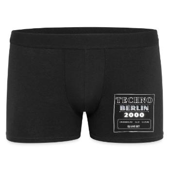 Techno Underground Club Logo - Männer Boxer Shorts - Schwarz - Vorne
