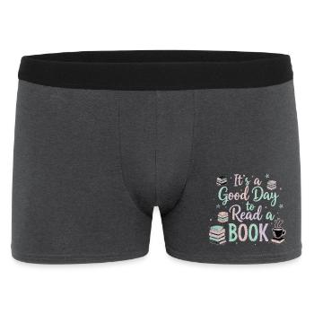 Good Day Read Book - Männer Boxer Shorts - Anthrazit - Vorne