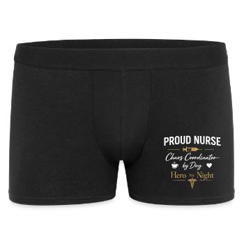 Proud Nurse - Hero by Night Motiv - Men's Boxer Shorts - black - Front