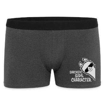 Lama Alpaka Sarcastic Side Character Sarkastisch - Männer Boxer Shorts - Anthrazit - Vorne