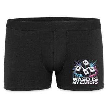 Lustiges Gaming Keyboard WASD mein Cardio Gamer - Männer Boxer Shorts - Schwarz - Vorne