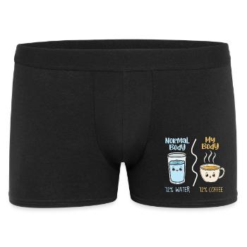 Kaffee vs Wasser 72% - Männer Boxer Shorts - Schwarz - Vorne