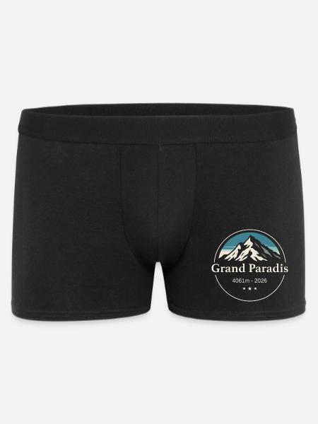 Wandern am Gran Paradiso Mountain - Männer Boxer Shorts - Schwarz