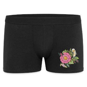  Blumenbild - Männer Boxer Shorts - Schwarz - Vorne