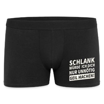 Schlank Würde Ich Dich Nur Unnötig Lustiges - Männer Boxer Shorts - Schwarz - Vorne
