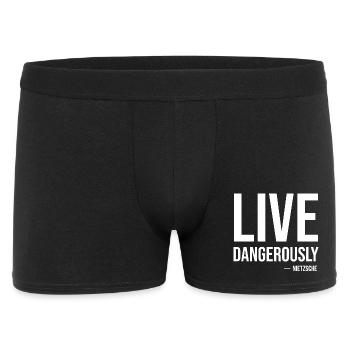 Vis dangereusement Citation de Nietzsche Tee - Boxer Homme - noir - Devant