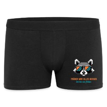 Früher war alles besser Waschbär - Männer Boxer Shorts - Schwarz - Vorne