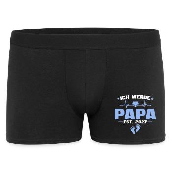 Ich werde Papa 2027 - Schwangerschaft Verkündung - Männer Boxer Shorts - Schwarz - Vorne