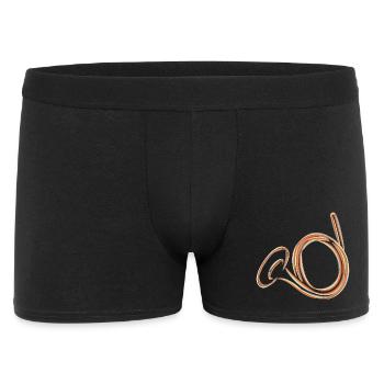 Skizze Waldhorn - Männer Boxer Shorts - Schwarz - Vorne