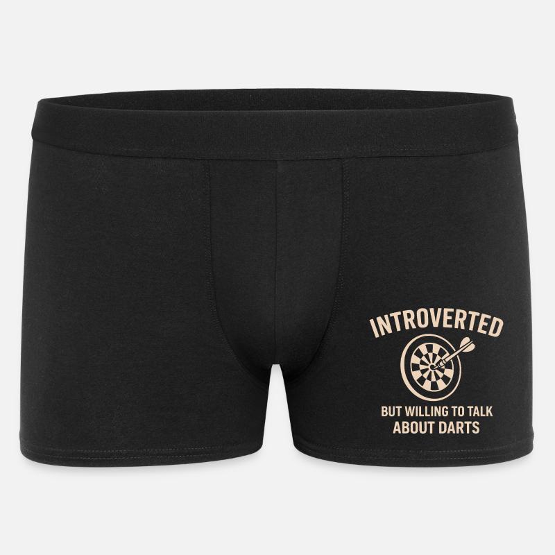 Darts Introvertiert Spruch Shirt - Männer Boxer Shorts - Schwarz