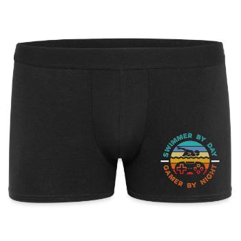 Lustige Schwimmer Sprüche & Schwimmverein Design - Männer Boxer Shorts - Schwarz - Vorne