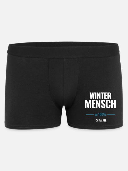 Winter Mensch zu 100% Ich warte - Männer Boxer Shorts - Schwarz