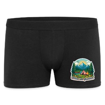 Offline glücklich - Männer Boxer Shorts - Schwarz - Vorne