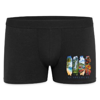 Guadeloupe Travel – Caribbean Island & Culture Motif - Men's Boxer Shorts - black - Front