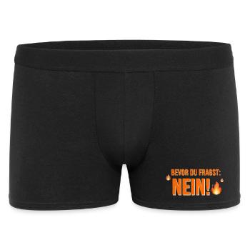 Bevor du fragst: Nein! Morgenmuffel Statement - Männer Boxer Shorts - Schwarz - Vorne