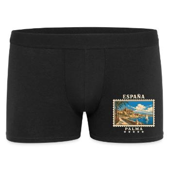 Spanien Palma de Mallorca Vintage Reisemarke - Männer Boxer Shorts - Schwarz - Vorne