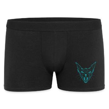 Neon Sphynx Katzengesicht Leuchten - Männer Boxer Shorts - Schwarz - Vorne