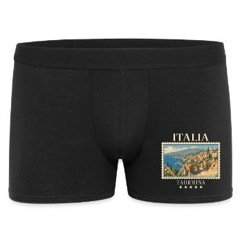 Italien Taormina Vintage Reisemarke - Männer Boxer Shorts - Schwarz - Vorne