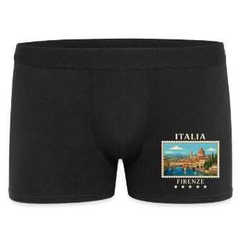 Italien Florenz Vintage Reisemarke - Männer Boxer Shorts - Schwarz - Vorne