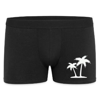 Palmeninsel Silhouette - Männer Boxer Shorts - Schwarz - Vorne