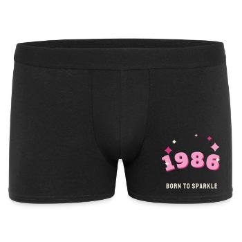1986 Born to Sparkle Jahrgang 40. Geburtstag - Männer Boxer Shorts - Schwarz - Vorne