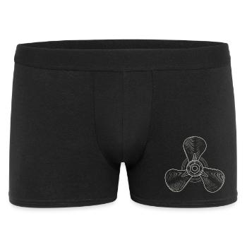 Vintage Three-Blade Propeller Illustration - Men's Boxer Shorts - black - Front