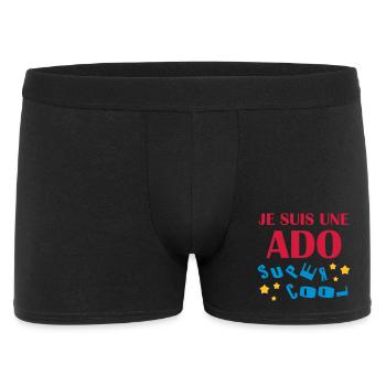 Teenager / Jugendliche / Jugendlicher / Kind - Männer Boxer Shorts - Schwarz - Vorne