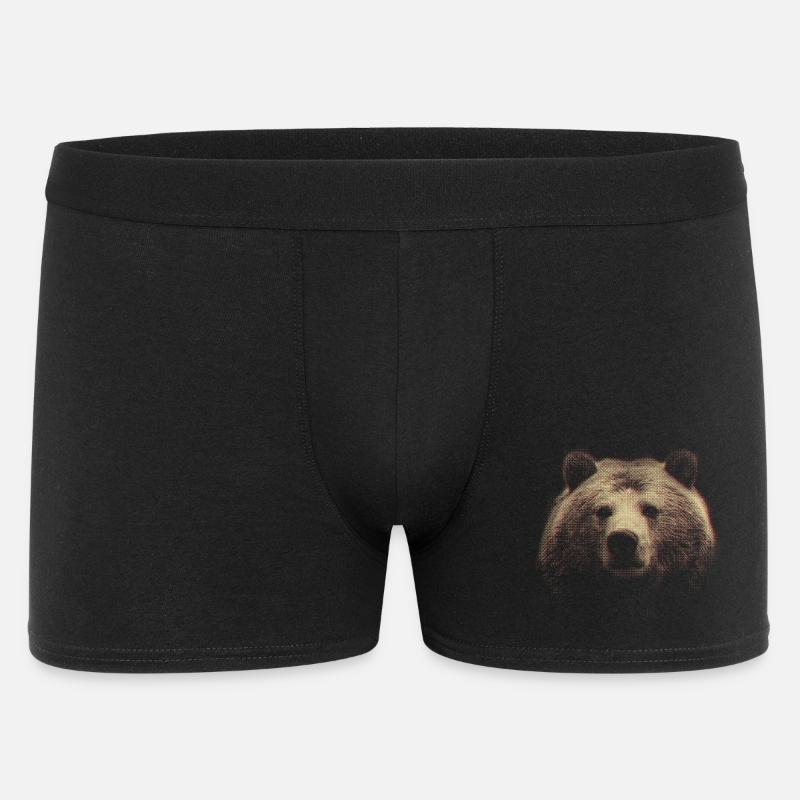 Tête d’ours rouge à demi-tons - Boxer Homme - noir