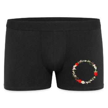 beautiful summer meadow wreath with poppies - Men's Boxer Shorts - black - Front