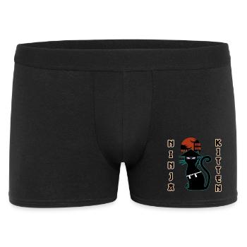Ninja chat samouraï minou assassin minou miaou - Boxer Homme - noir - Devant