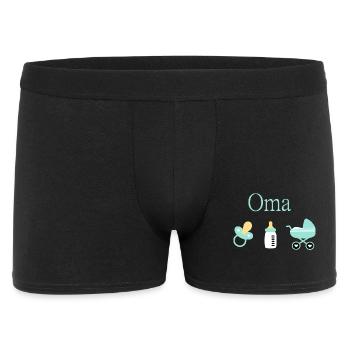 Opa 2026 Geburt Junge Vorlage personalisierbar - Männer Boxer Shorts - Schwarz - Vorne