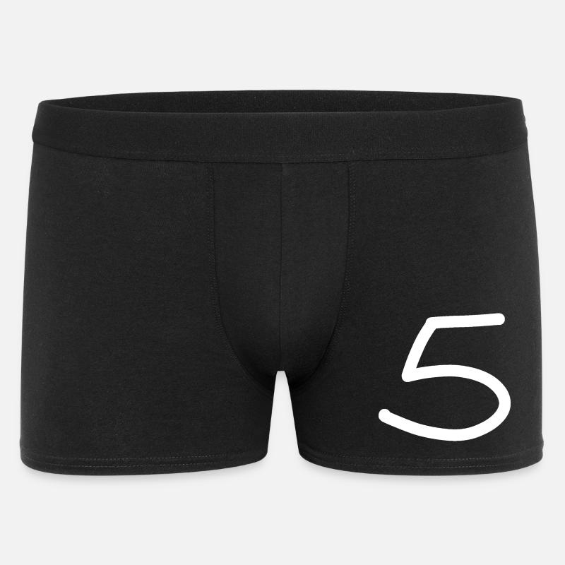 5 five number birthday white - Men's Boxer Shorts - black