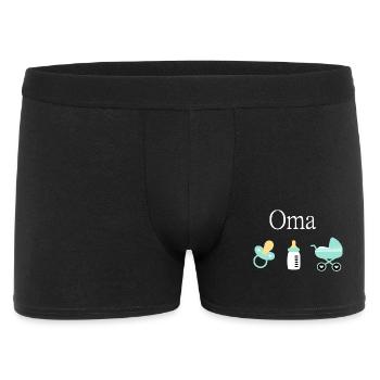 Oma 2023 Geburt Junge Vorlage personalisierbar - Männer Boxer Shorts - Schwarz - Vorne