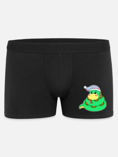 Snake Sleeping Nightcap - Men's Boxer Shorts - black