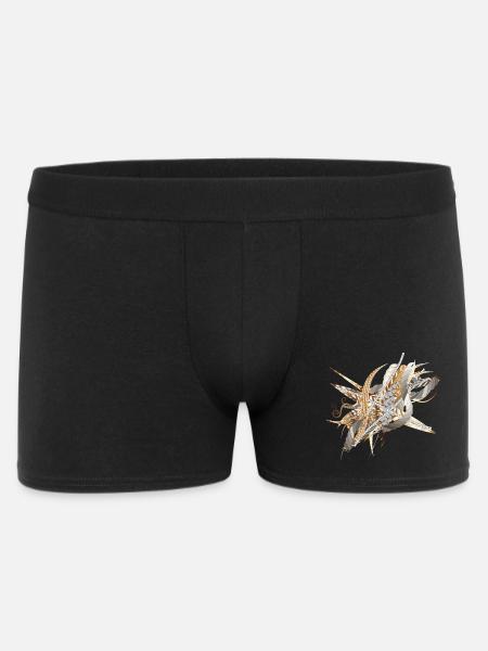 kunstnerisk filigran motiv lavet af bånd og fjer - Boxer Shorts til mænd - sort