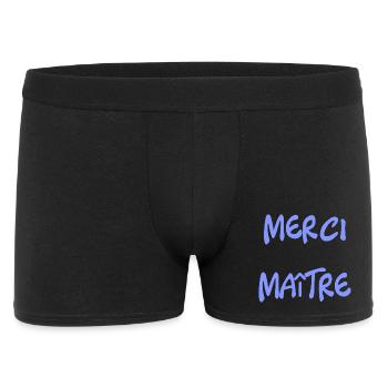MAITRE. MAÎTRESSE. MERCI. MERCI MAÎTRE. VACANCES. - Boxer Homme - noir - Devant