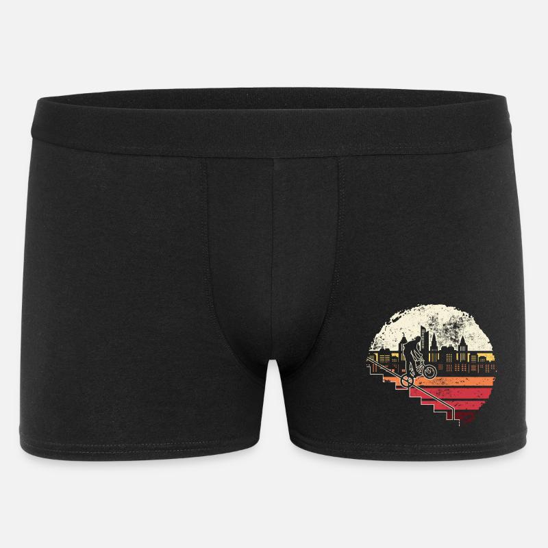 Urban Skyline Einrad Glow - Männer Boxer Shorts - Schwarz
