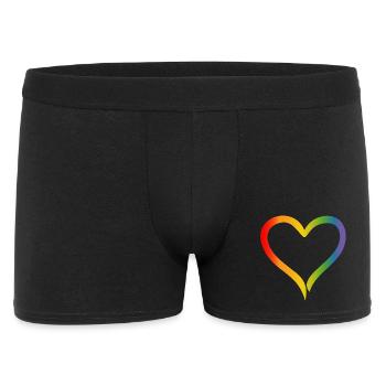 Tshirt lgbt LGBT cœur arc-en-ciel - Boxer Homme - noir - Devant