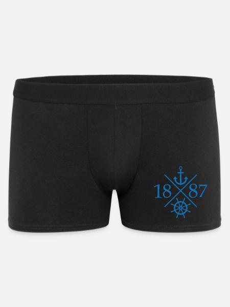 1887 Hamburg Anker - Männer Boxer Shorts - Schwarz