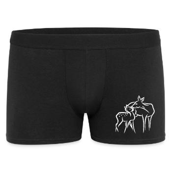 Rehgeis mit Kitz - Männer Boxer Shorts - Schwarz - Vorne