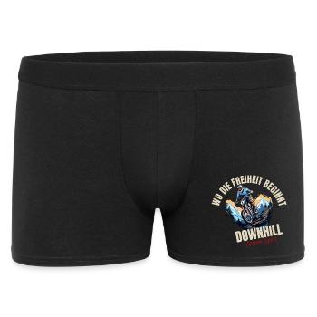 Downhill: Wo die Freiheit beginnt - Männer Boxer Shorts - Schwarz - Vorne