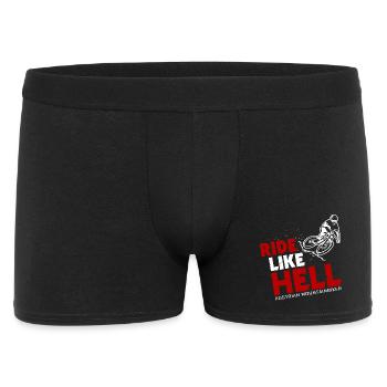 Mountainbike Downhill Spruch Ride Like Hell  - Männer Boxer Shorts - Schwarz - Vorne
